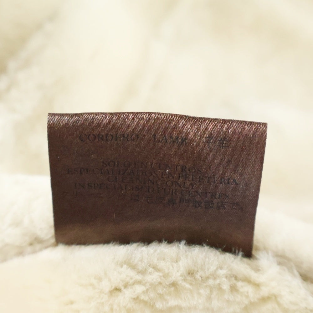 LOEWE(ロエベ) ラムレザー スエード ムートン ボアライニング ステンカラーコート ベージュ