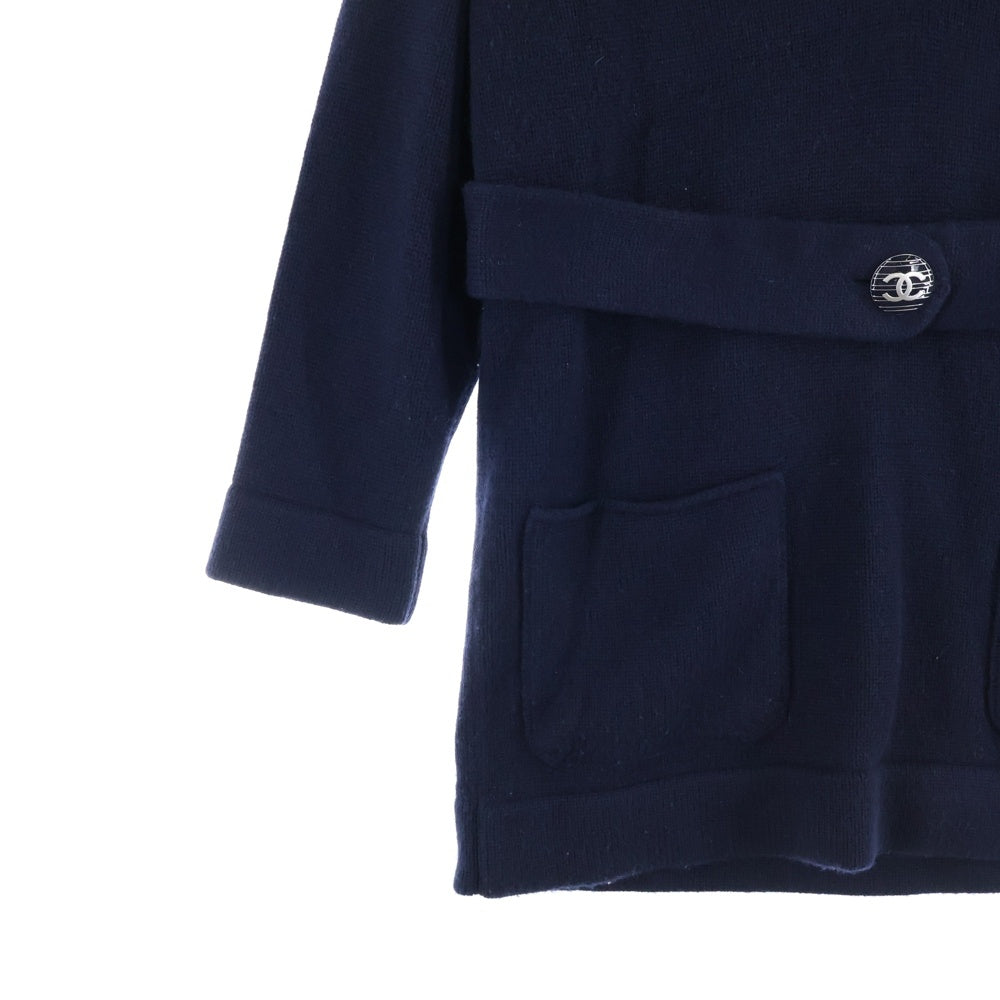 CHANEL(シャネル) ココマークボタン カシミヤ ニット プルオーバー 長袖 ワンピース ネイビー レディース P47679K06042