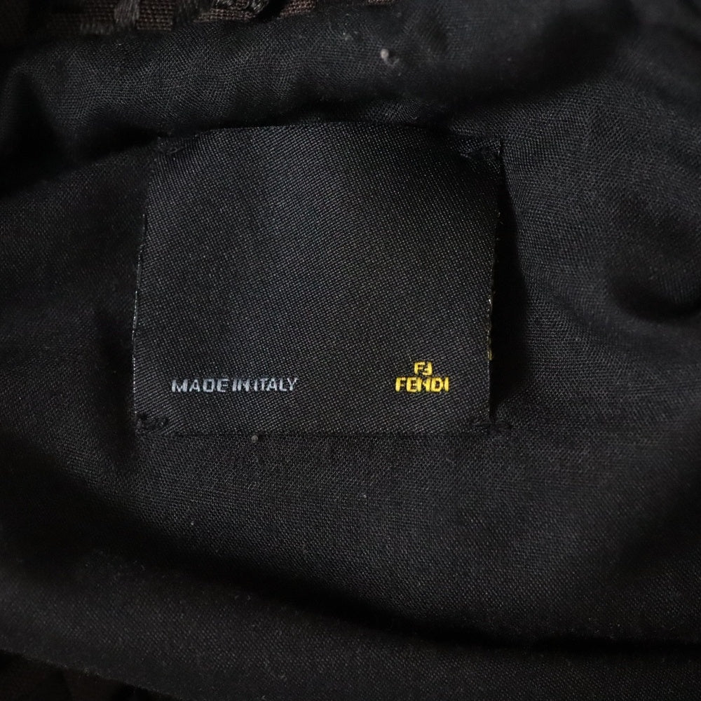 FENDI(フェンディ) ズッカ総柄 ジャガード スタンドカラー ロング コート ブラウン