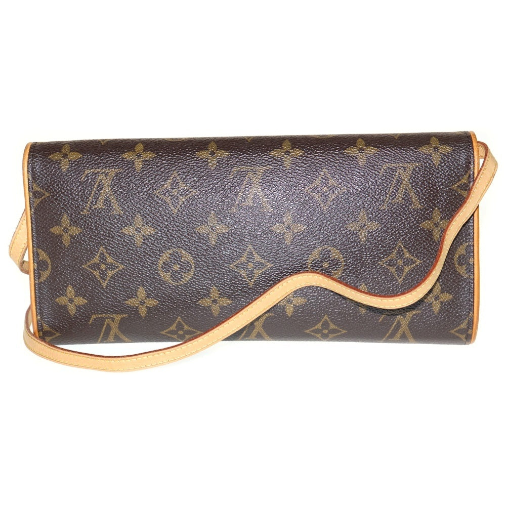 LOUIS VUITTON(ルイヴィトン) モノグラム ポシェットツインGM ショルダーバッグ ブラウン レザー M51852