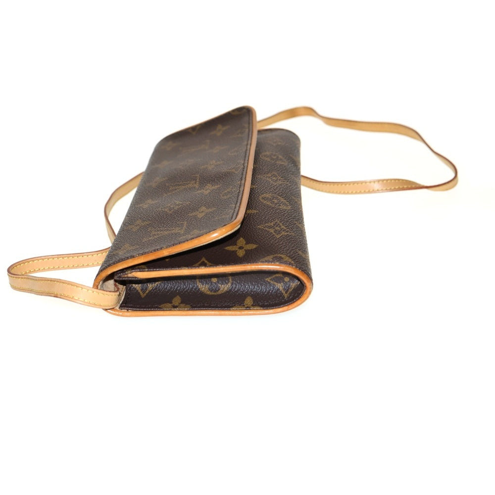 LOUIS VUITTON(ルイヴィトン) モノグラム ポシェットツインGM ショルダーバッグ ブラウン レザー M51852