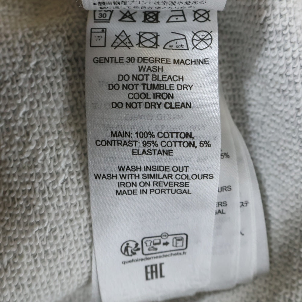 J.W.ANDERSON(ジェー ダブリュー アンダーソン) トロンプルイユ プリント ロゴ刺繍 クルーネック プルオーバースウェットトレーナー グレー/イエロー JW0170PG1216907