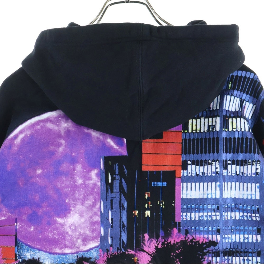 VALENTINO(ヴァレンティノ) Electric City Printed hoodie エレクトリック シティ ロゴプリント プルオーバー スウェットパーカー フーディー ブラック XV3MF18185D