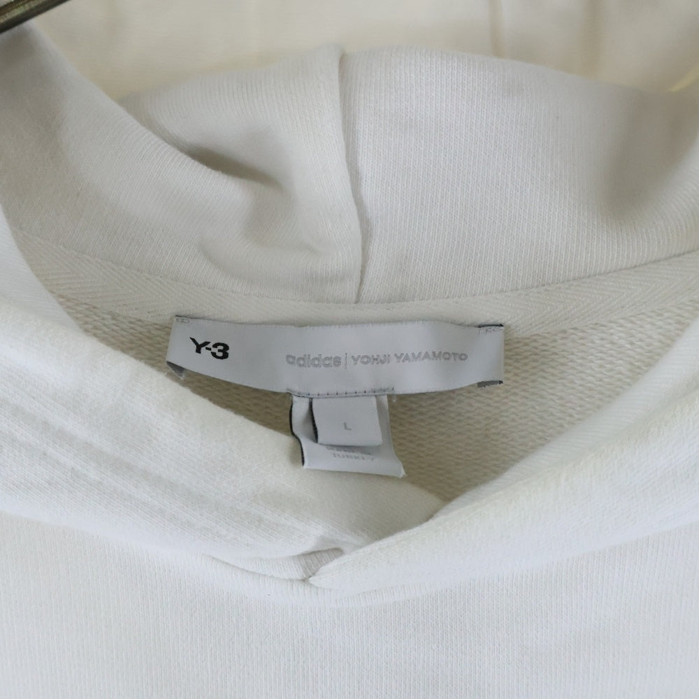 Y-3(ワイスリー) U GRAPHIC HOODIE グラフィック ラバーロゴプリント プルオーバー スウェットパーカー フーディー ホワイト/オレンジ HT4731