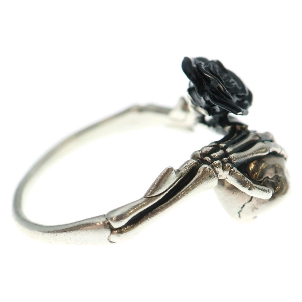 Justin Davis(ジャスティンデイヴィス) バラ スカル 詩 リング 指輪 シルバー×ブラック 925