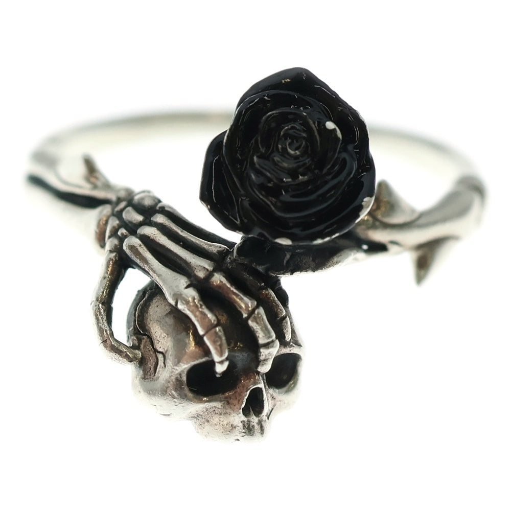 Justin Davis(ジャスティンデイヴィス) バラ スカル 詩 リング 指輪 シルバー×ブラック 925