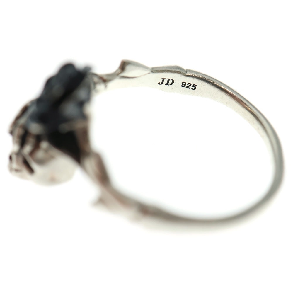 Justin Davis(ジャスティンデイヴィス) バラ スカル 詩 リング 指輪 シルバー×ブラック 925