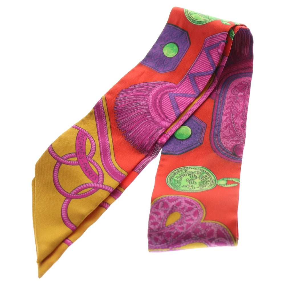 HERMES(エルメス) ツイリー EPAULETTES 肩章 シルク スカーフ レッド×マルチカラー