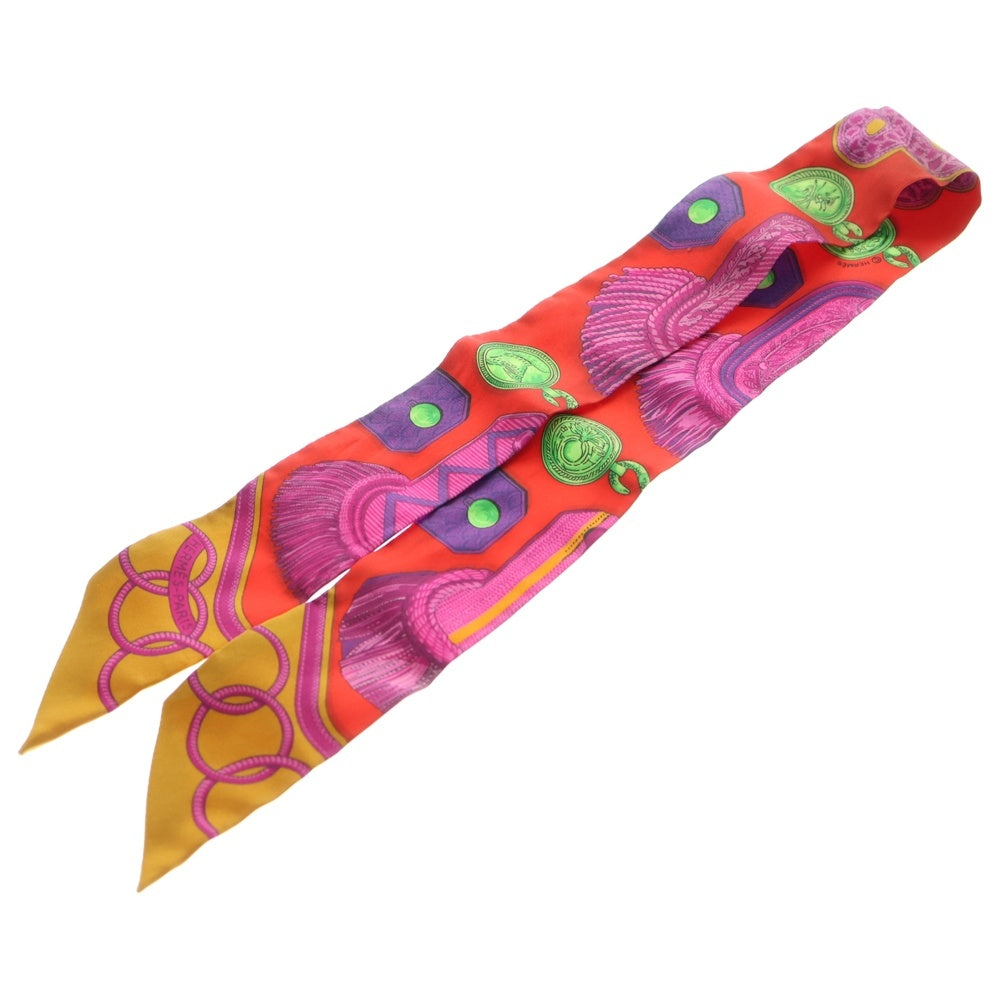 HERMES(エルメス) ツイリー EPAULETTES 肩章 シルク スカーフ レッド×マルチカラー