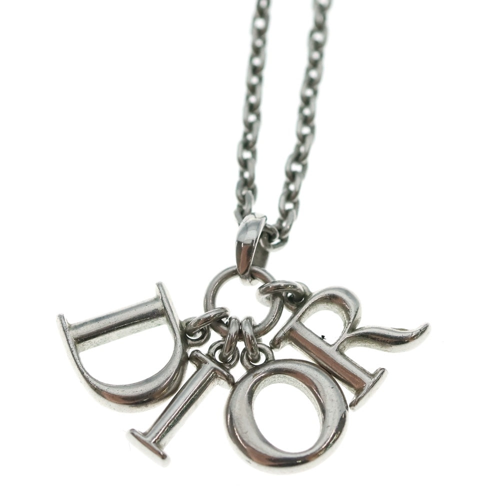 DIOR(ディオール) ロゴパール ネックレス ペンダント チェーン シルバー