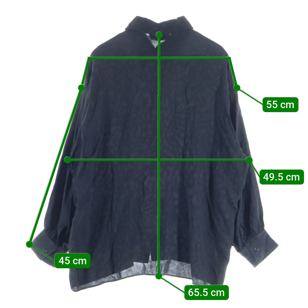 SAINT LAURENT ブラック長袖シャツ SAINT LAURENT サンローラン 564172 Y1A80 シルク100％ スクエア