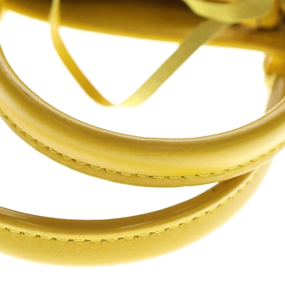 BALENCIAGA(バレンシアガ) ペーパーミニ A6 レザー ハンドバッグ シルバー金具 イエロー 370926