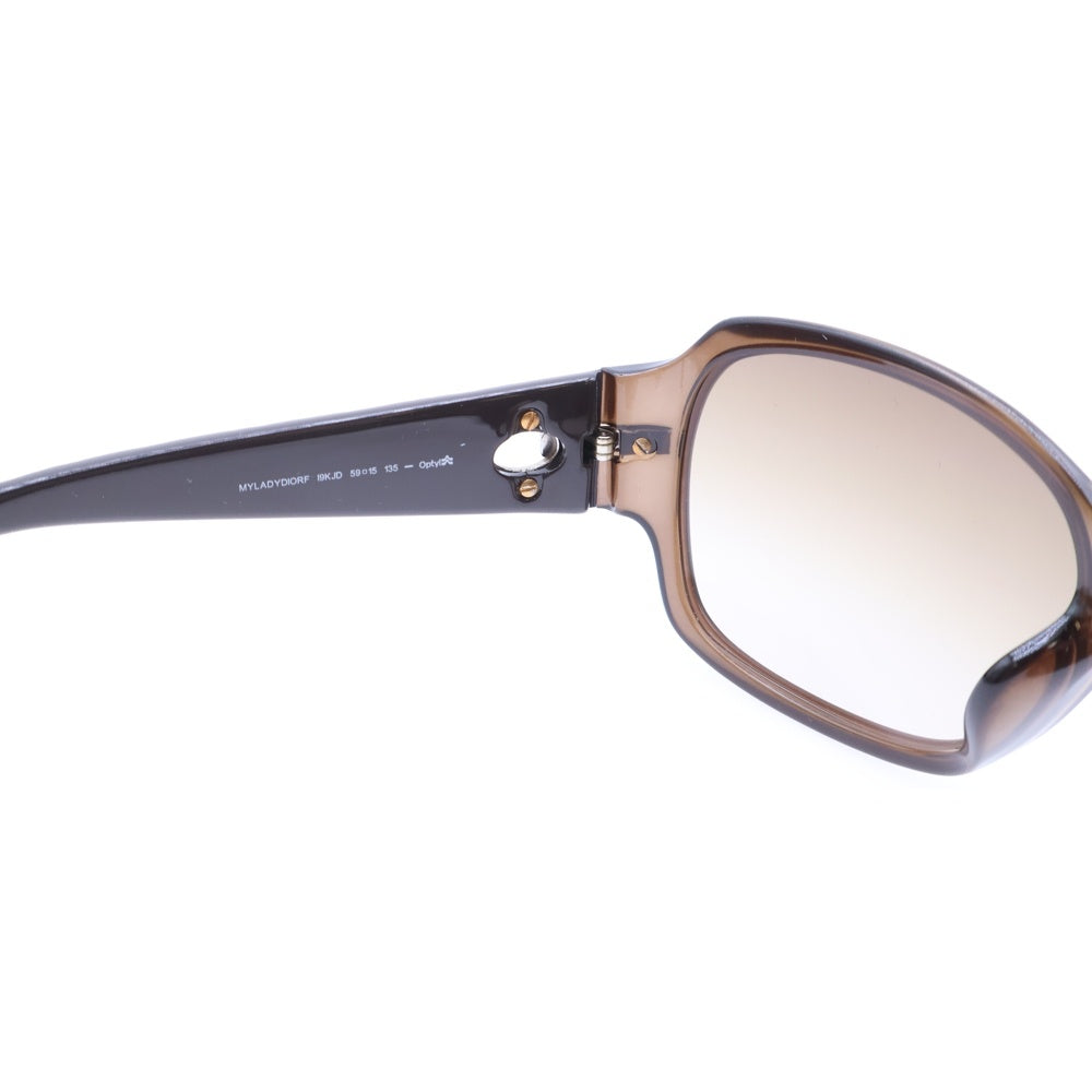 【美品★ケース付】Christian Dior サングラス ブラウン ロゴ Dior ディオール サングラス ブラウン シルバー レッド ケース クロス