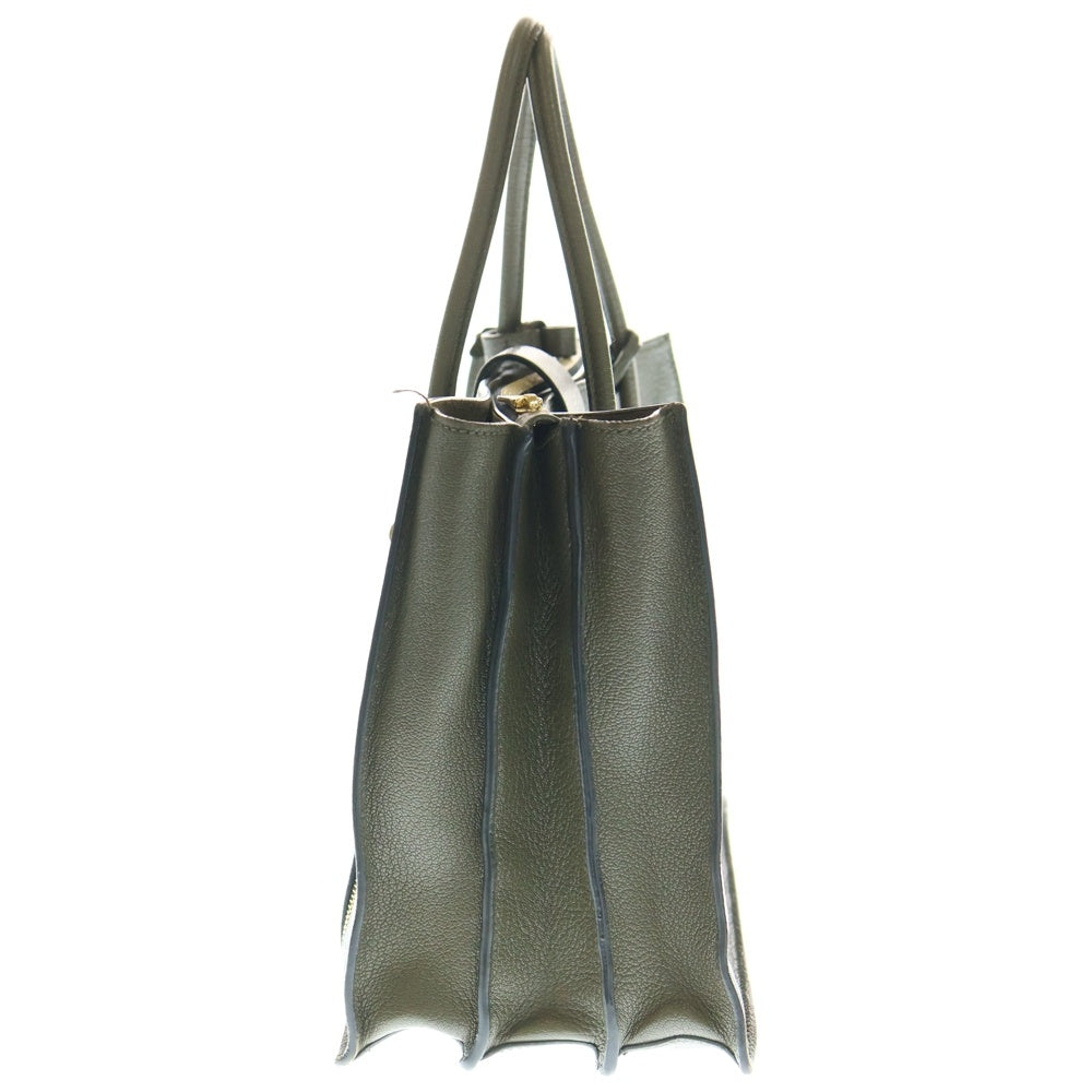 miumiu(ミュウミュウ) マドラスレザー トートバッグ ハンドバッグ グリーン カーキ レザー ゴールド金具