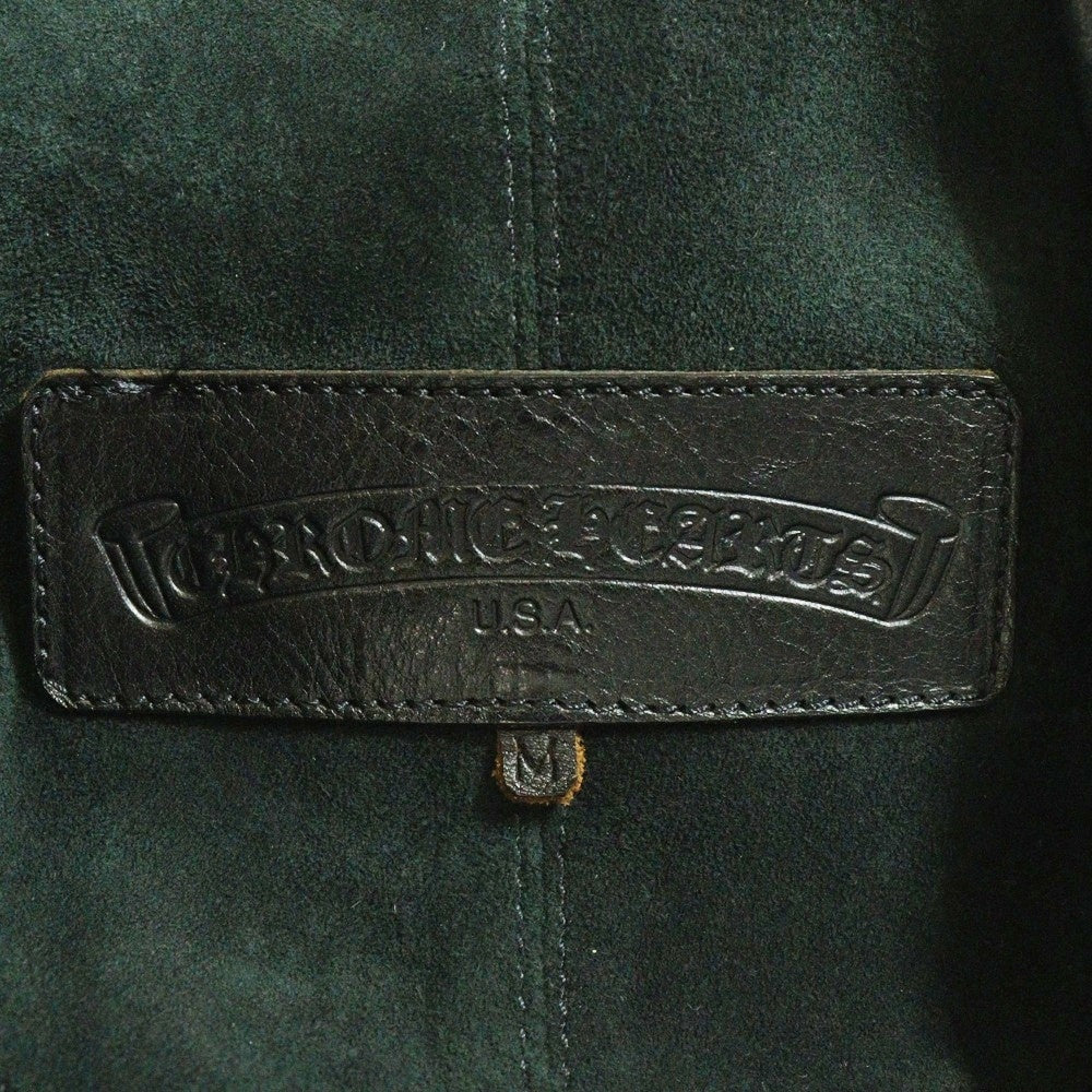 CHROME HEARTS(クロムハーツ) クロスボールボタン バックフレアニー レザー 長袖シャツ ブラック