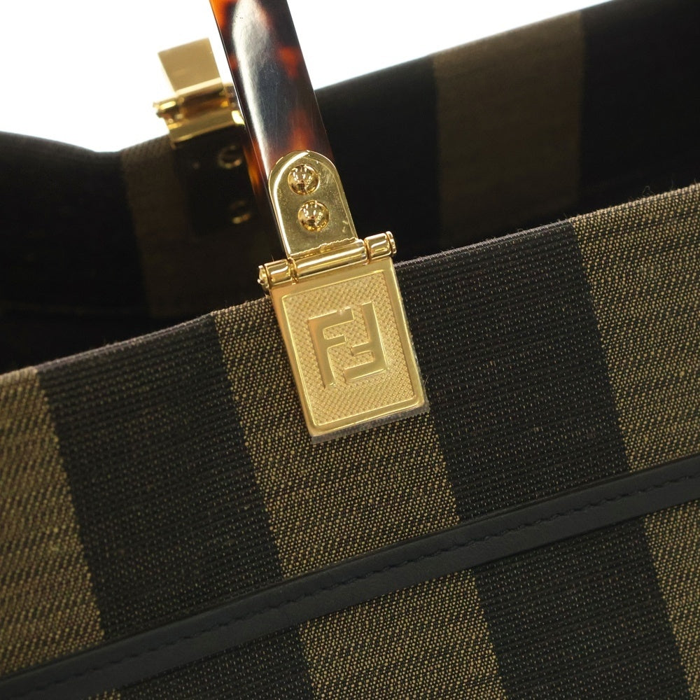 FENDI(フェンディ) サンシャイン ズッカ ペカン トートバッグ ハンドバッグ ブラウン キャンバス 8BH372