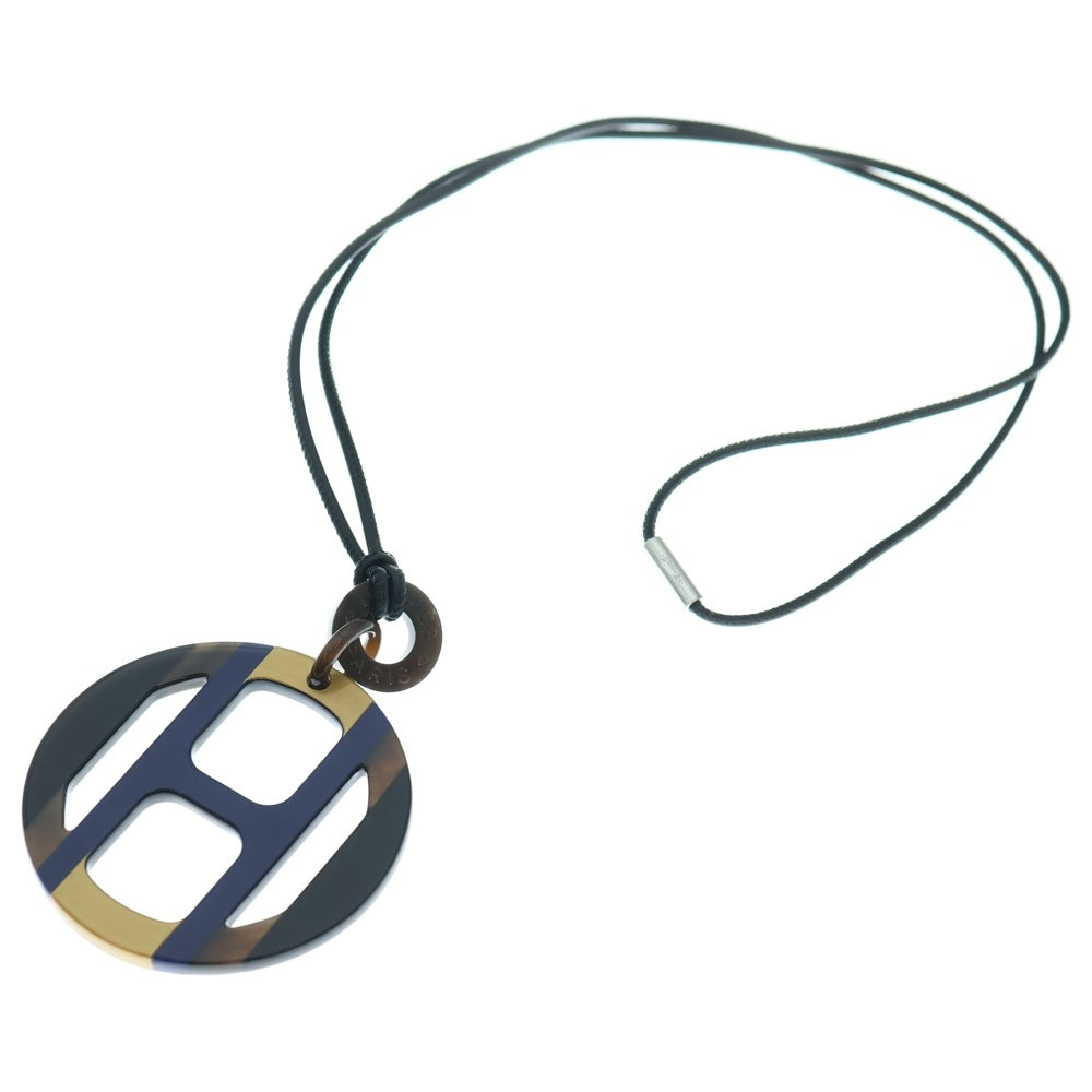 HERMES(エルメス) Hエキップ ネックレスペンダント ブルー×ブラック