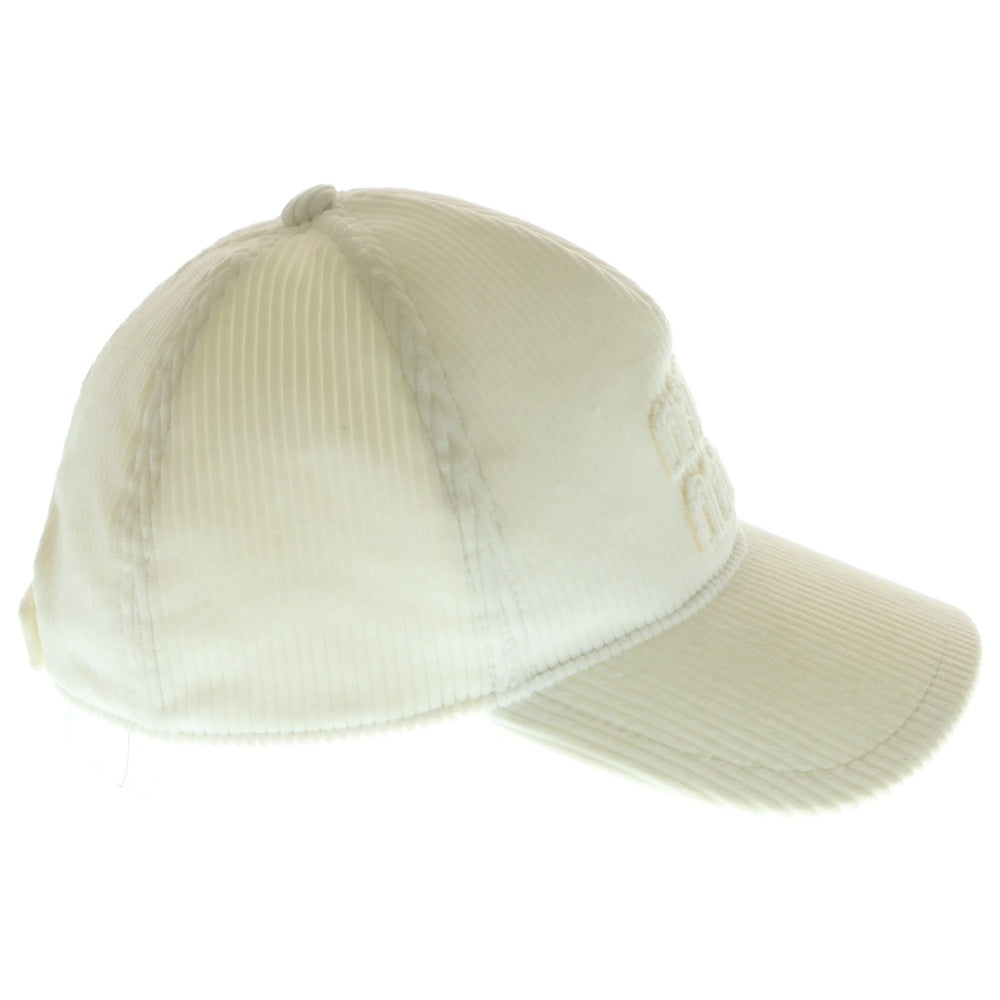 miumiu(ミュウミュウ) ロゴ キャップ ホワイト コーデユロイ レディース