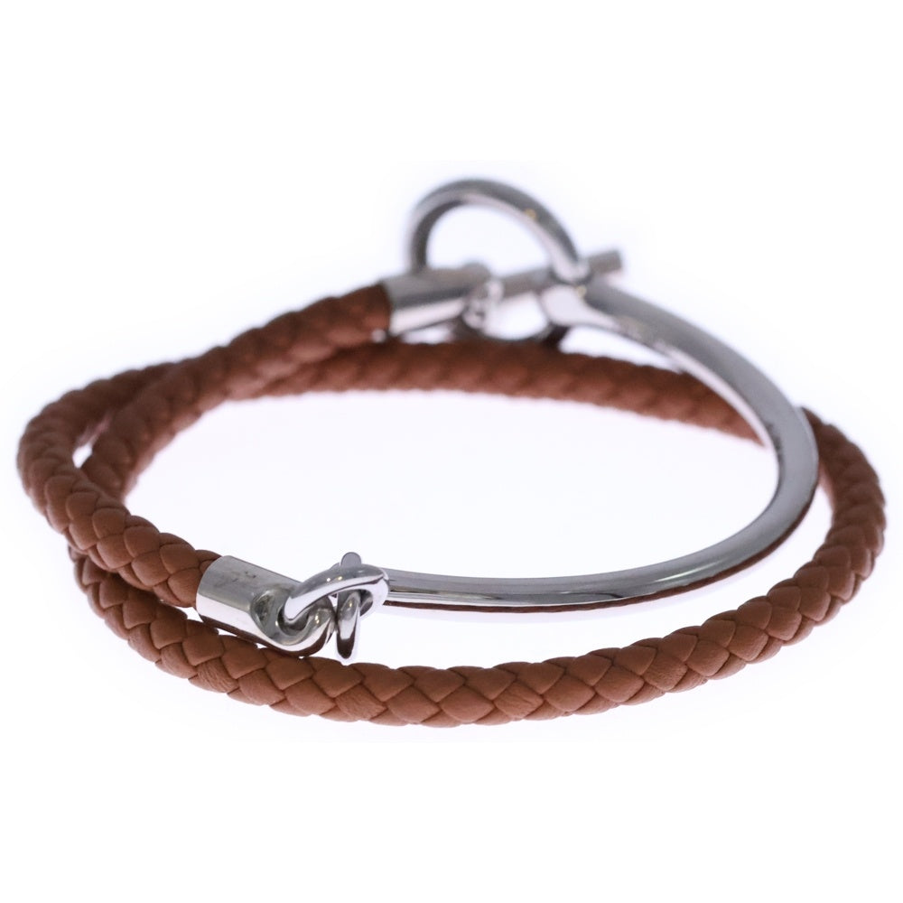 HERMES(エルメス) グレナン H リンク ブレスレット ブラウン レザー
