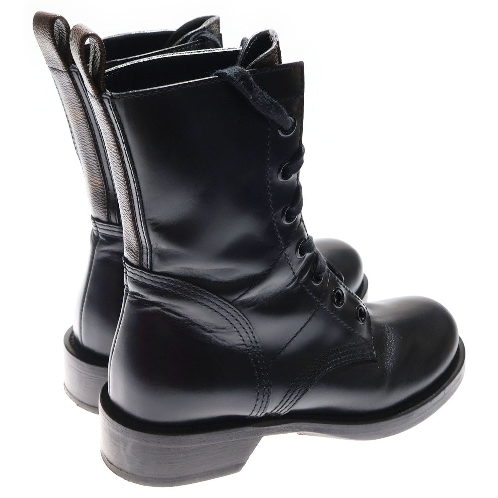 LOUIS VUITTON(ルイヴィトン) メトロポリス ライン モノグラム PVC レザー レースアップ ハイカットシューズ ショートブーツ ブラック/ブラウン レディース 1A7W10