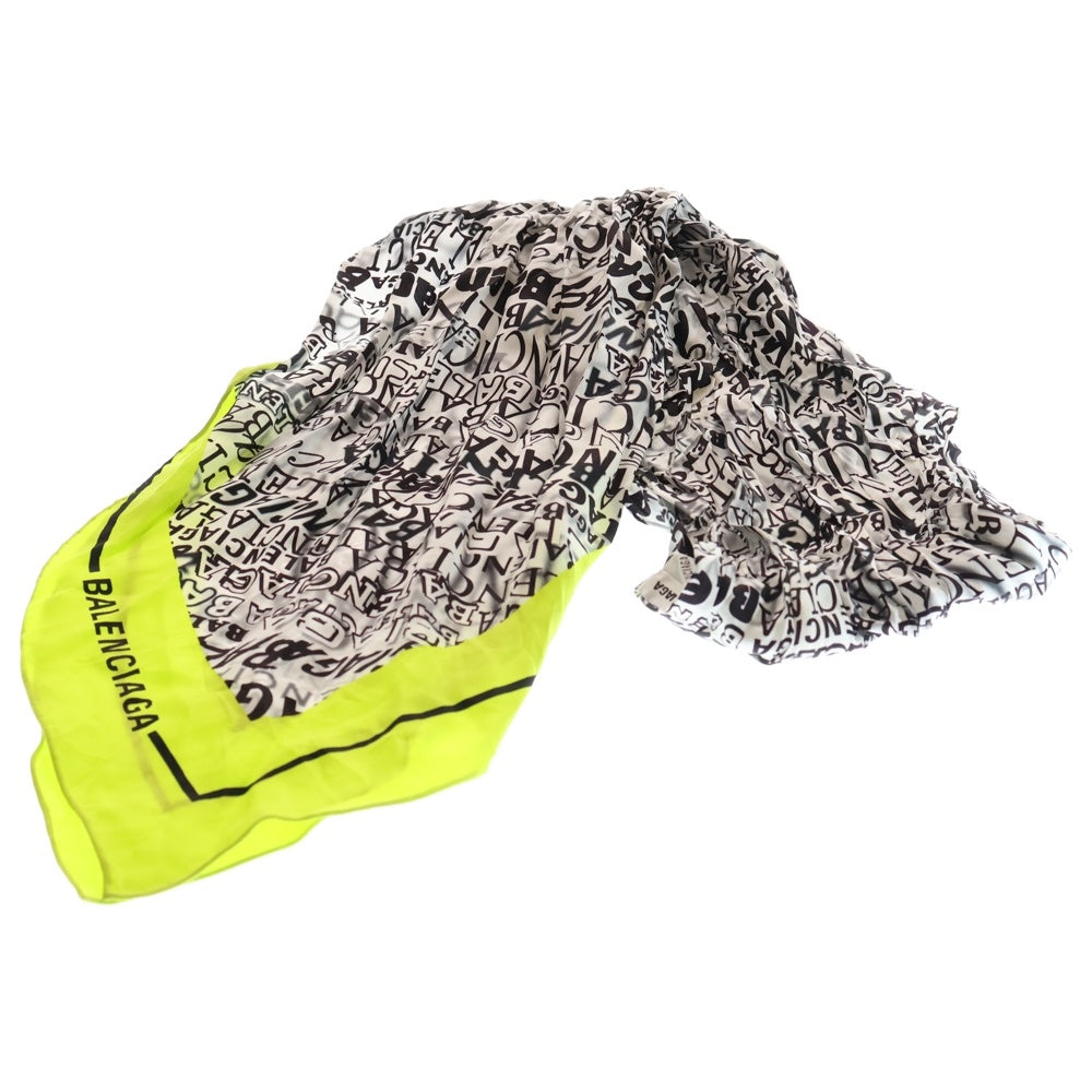 BALENCIAGA(バレンシアガ) スカーフ ホワイト×ブラック×イエロー シルク