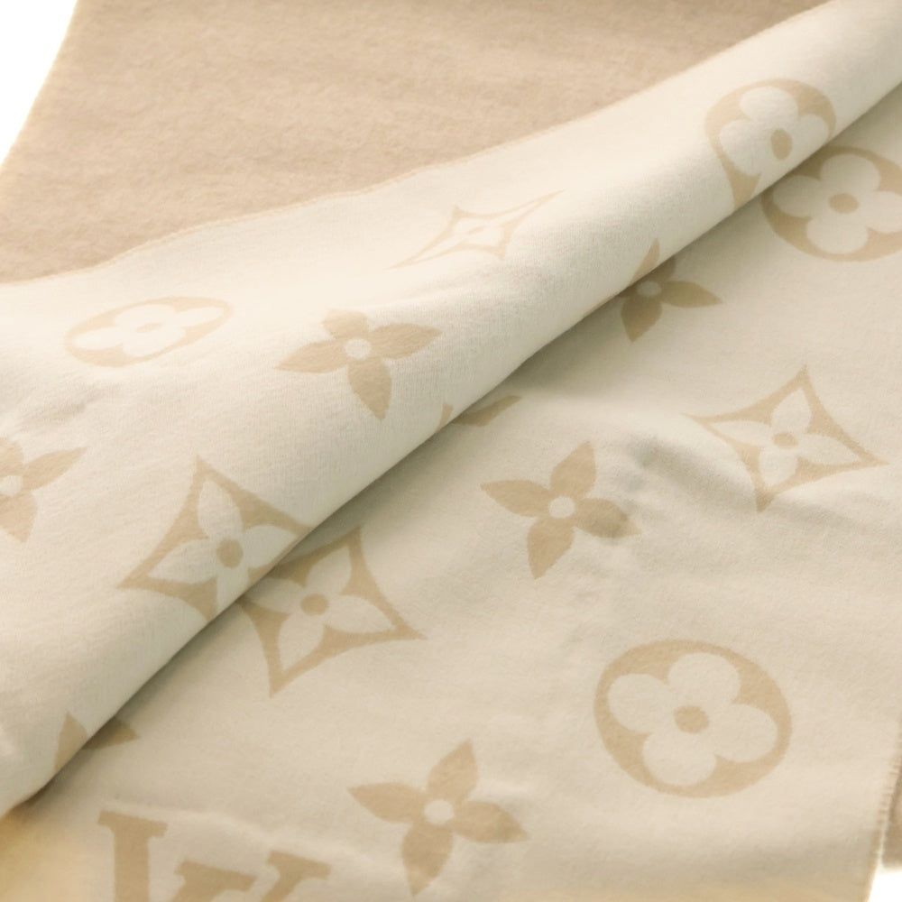 LOUIS VUITTON(ルイヴィトン) LVブ モノグラム柄 カシミヤ ミンクファーポケット フリンジ マフラー ベージュ M97420