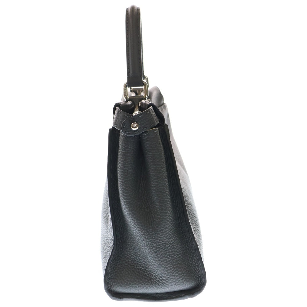 FENDI(フェンディ) ピーカブー レギュラー 2WAY レザーハンドバッグ ショルダーバッグ グレー 8BN290