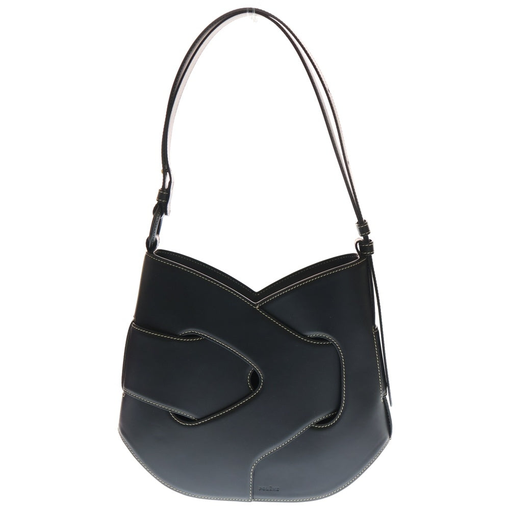 POLENE(ポレーヌ) エディション ラシーヌ スムース レザーハンドバック ブラック