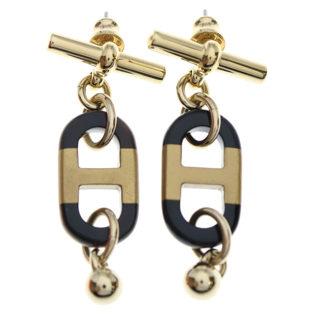 HERMES(エルメス) シュルメールPM バッファローホーン ピアス ゴールド/ブラック