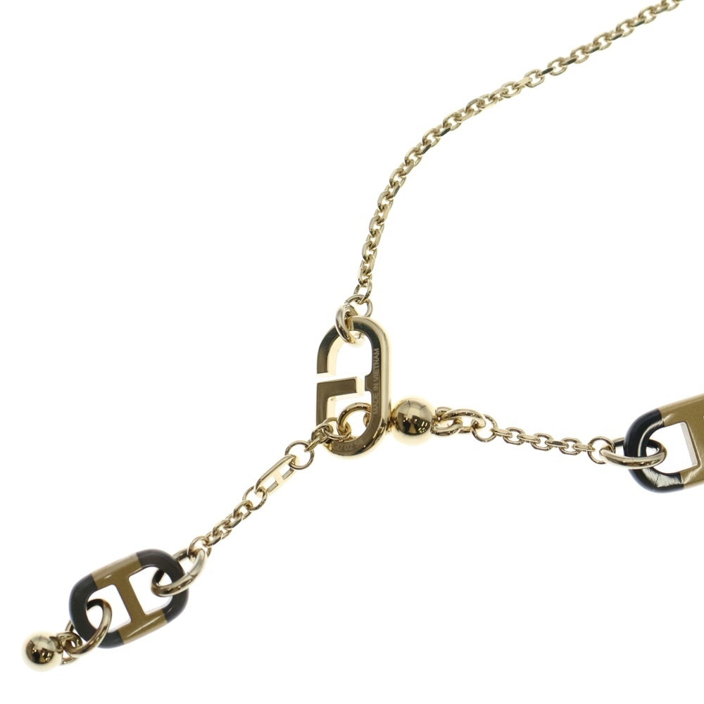 HERMES(エルメス) シュルメールPM ネックレス バッファローホーン ペンダント チェーン ゴールド×ブラック