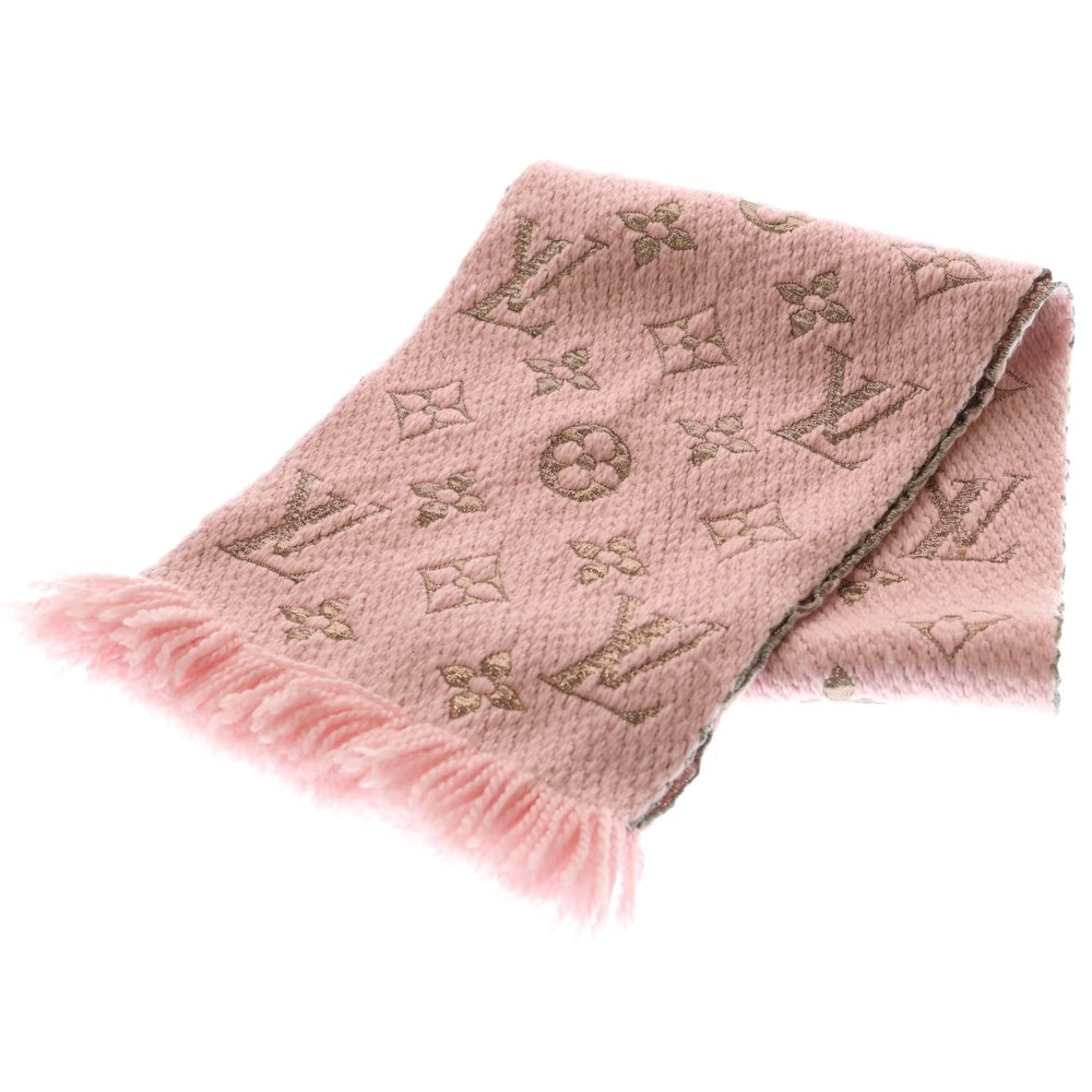 LOUIS VUITTON(ルイヴィトン) エシャルプ ロゴマニア シャイン モノグラム シルク混 ウール フリンジマフラー ピンク M70466