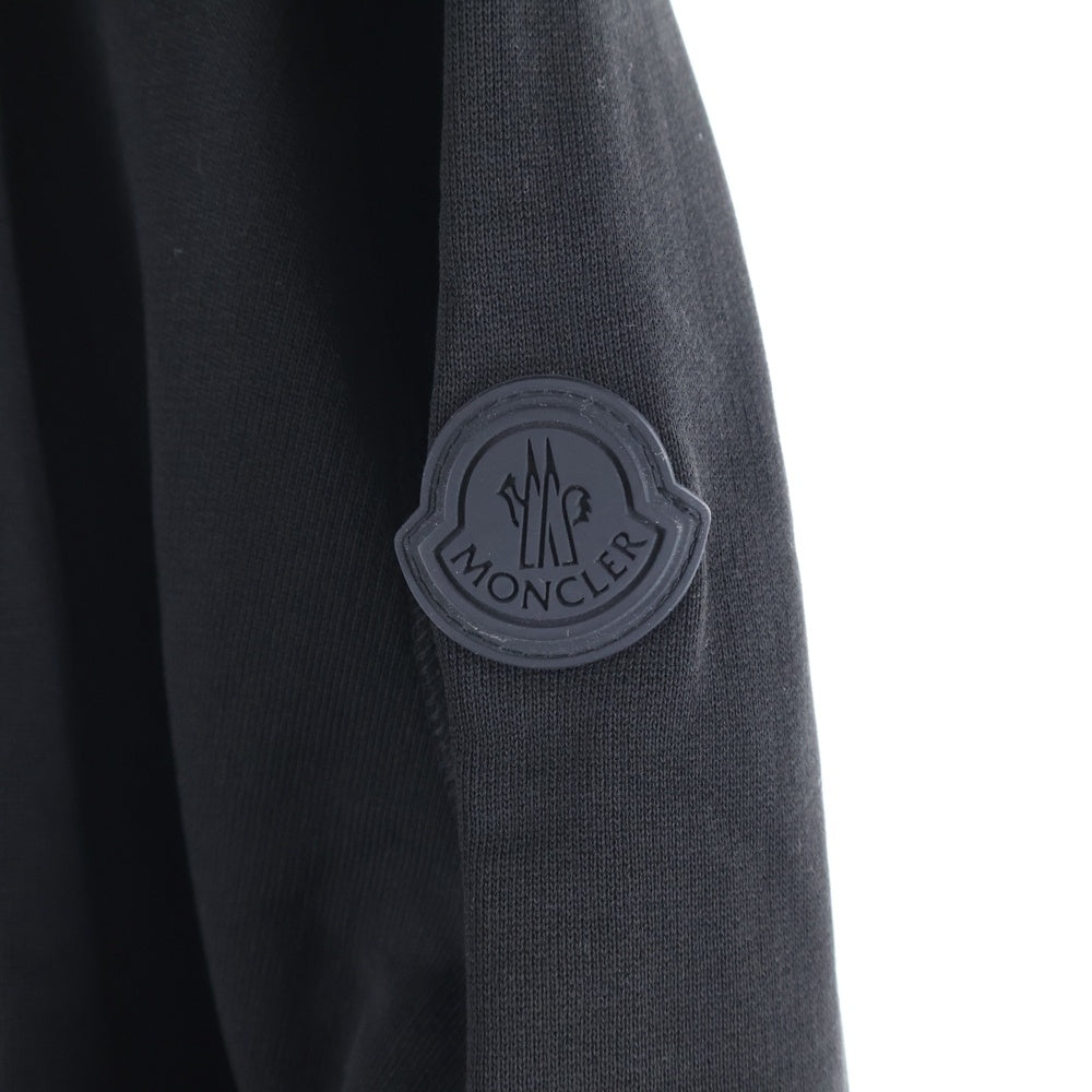 MONCLER(モンクレール) 22AW ラバーワッペン ロゴ刺繍 クルーネック プルオーバースウェット トレーナー ブラック H20918G00010 809KR