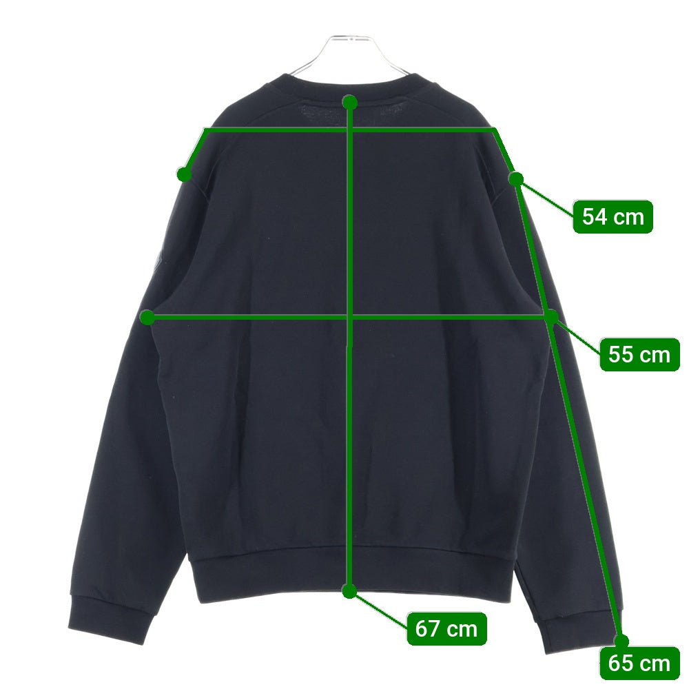 MONCLER(モンクレール) 22AW ラバーワッペン ロゴ刺繍 クルーネック プルオーバースウェット トレーナー ブラック H20918G00010 809KR