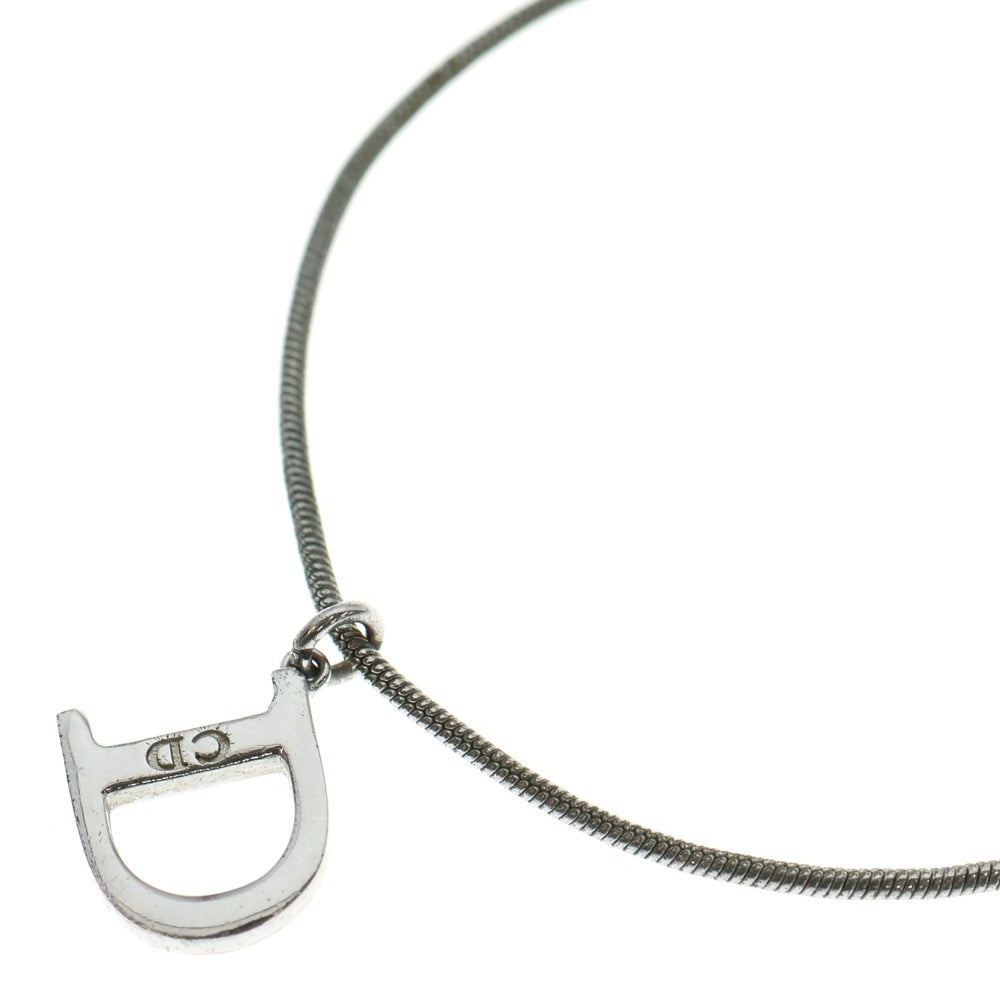 Christian Dior(クリスチャンディオール) Dロゴ ネックレス ペンダント スネークチェーン シルバー