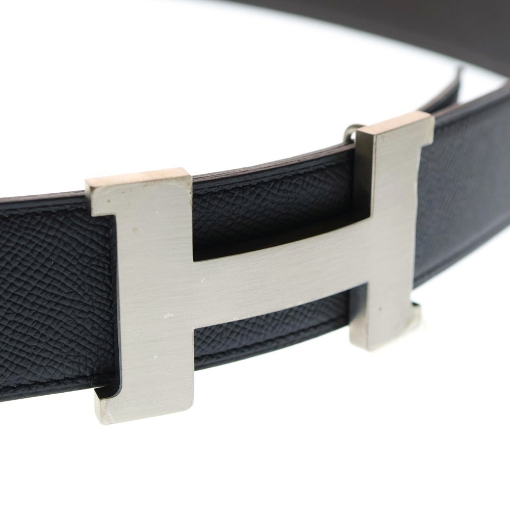 HERMES(エルメス) コンスタンス ベルト ブラック レザー シルバー金具