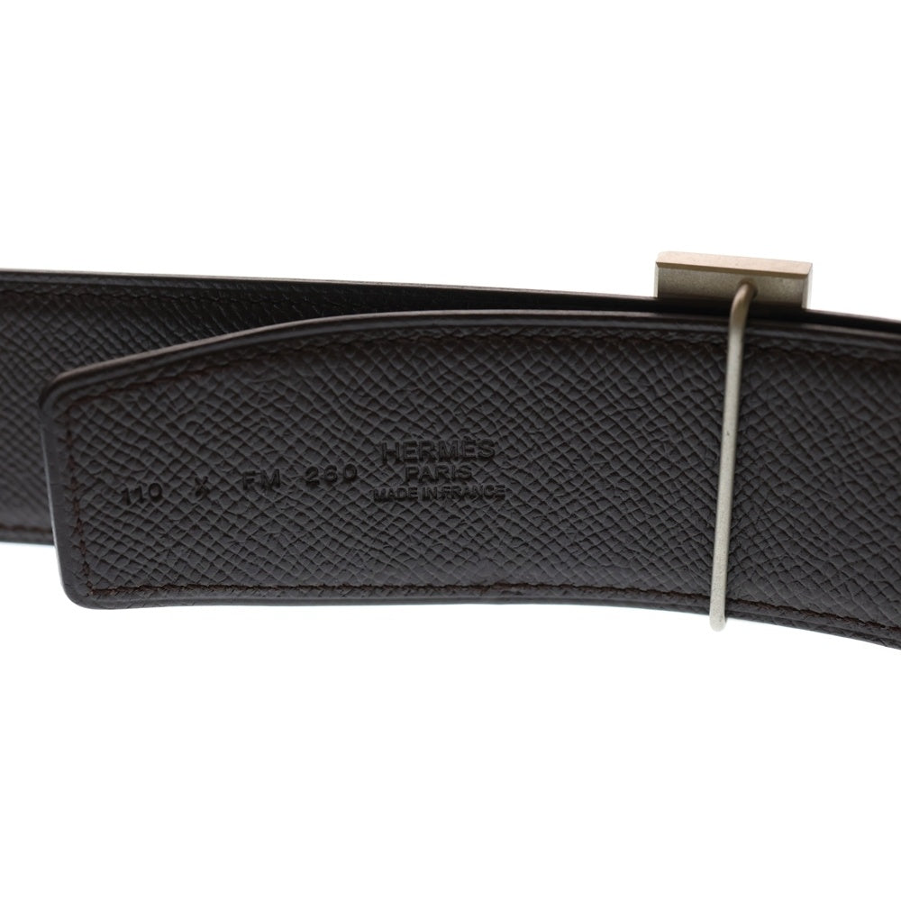 HERMES(エルメス) コンスタンス ベルト ブラック レザー シルバー金具