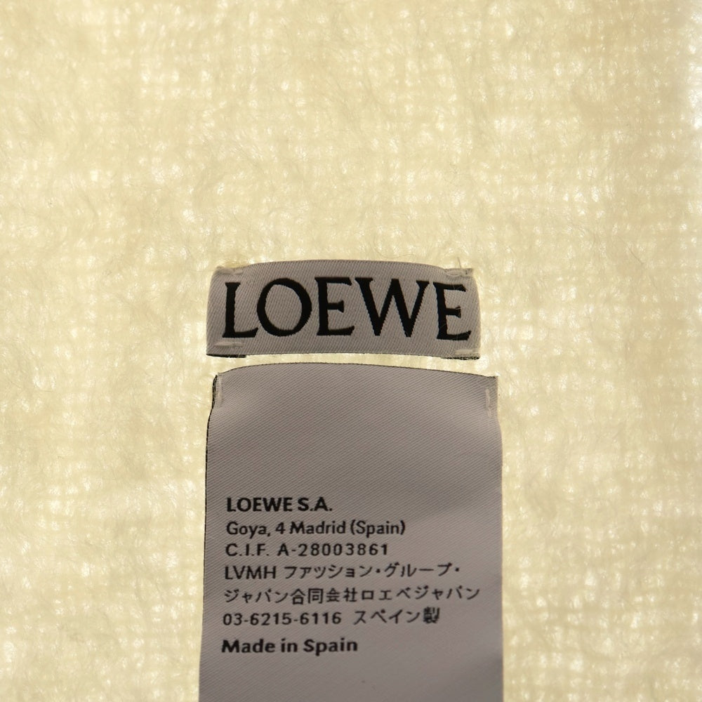 【美品】ロエベ マフラー アナグラム ロゴ フリンジ LOEWE（ロエベ） マフラー バイカラー ストール フリンジ アナグラム