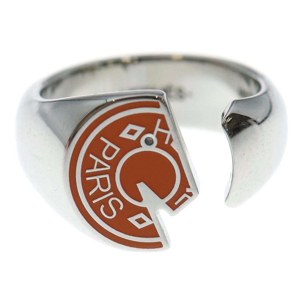 HERMES(エルメス) カルーゼル リング 指輪 シルバー×オレンジ #58