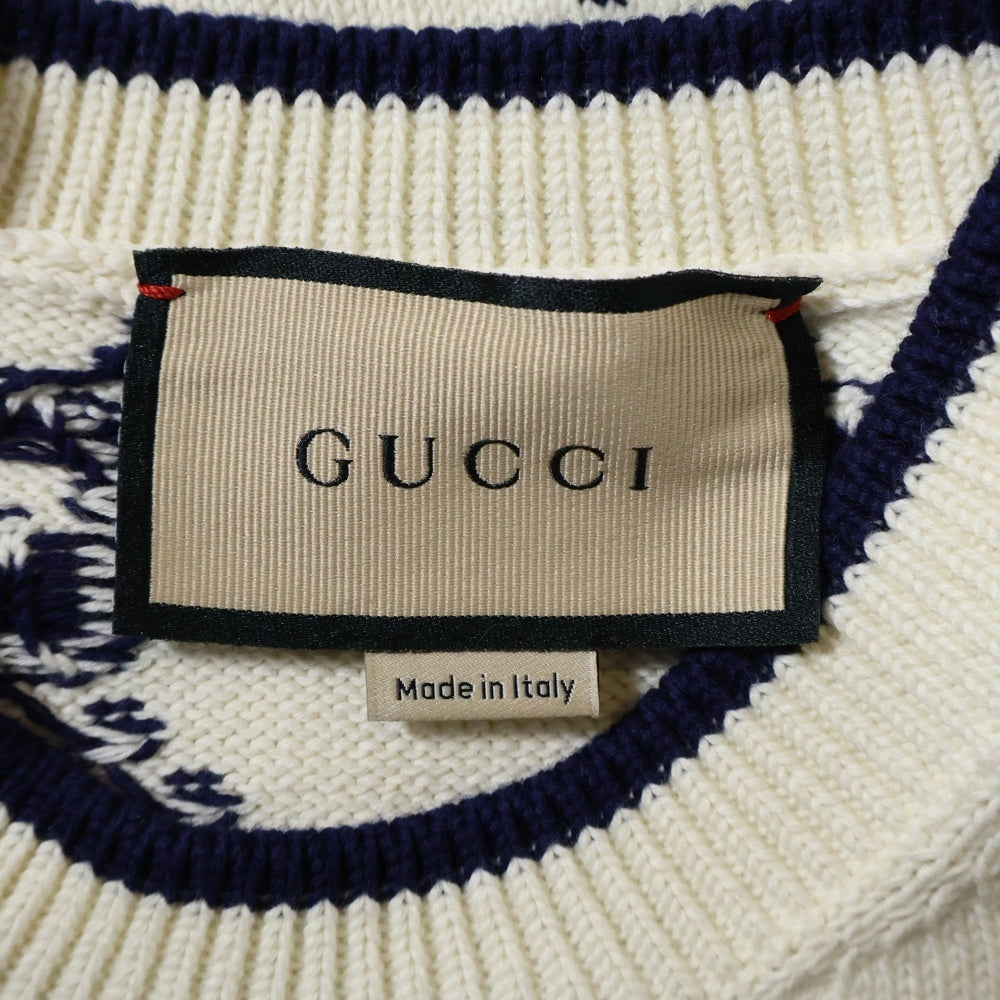 グッチ　gucci ジャガード　ニット　ボーダー 楽天市場】GUCCI GG JACQUARD BORDER KNIT Size-XL 496458-X9107
