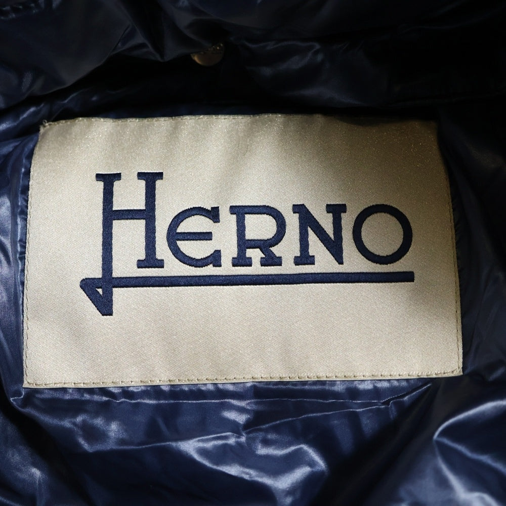 HERNO(ヘルノ) IMBOTTITURA GARANTITA ファーフーデッドダウンジャケット ブルゾン ブルー PI0674D-12170-9245 レディース