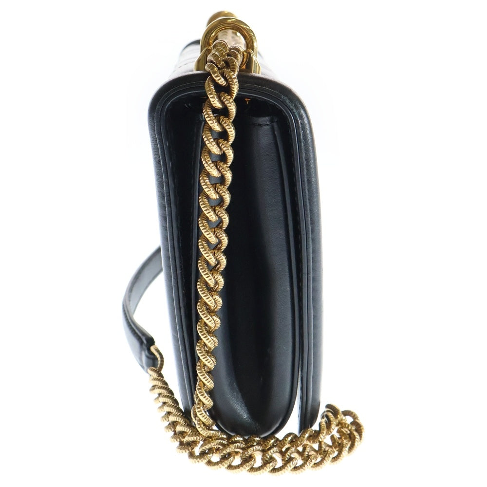 DOLCE & GABBANA(ドルチェアンドガッバーナ) ディヴォーション ショルダーバッグ ブラック ゴールド金具 レザー レディース