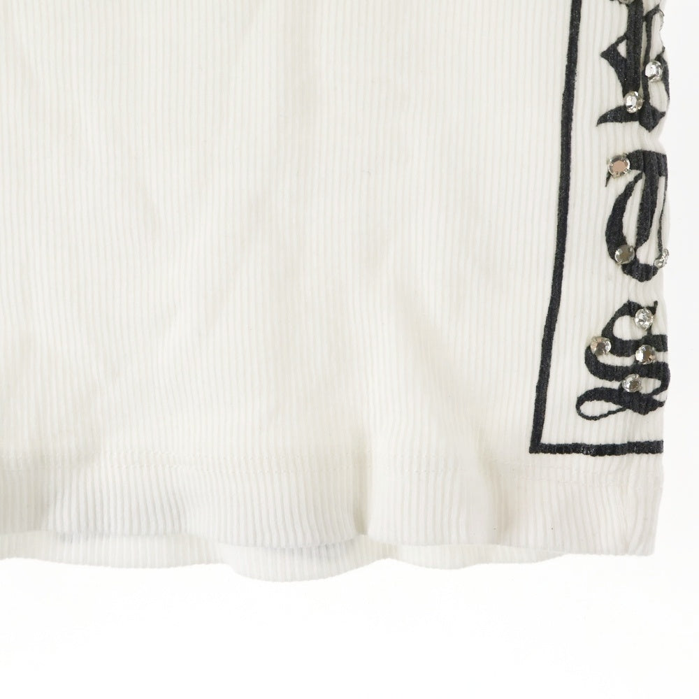 CHROME HEARTS(クロムハーツ) CHクロス ロゴ プリント ラインストーン