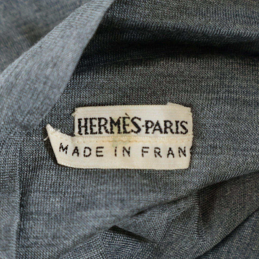 HERMES(エルメス) カットソー ノースリーブ グレー シルク #38 レディース