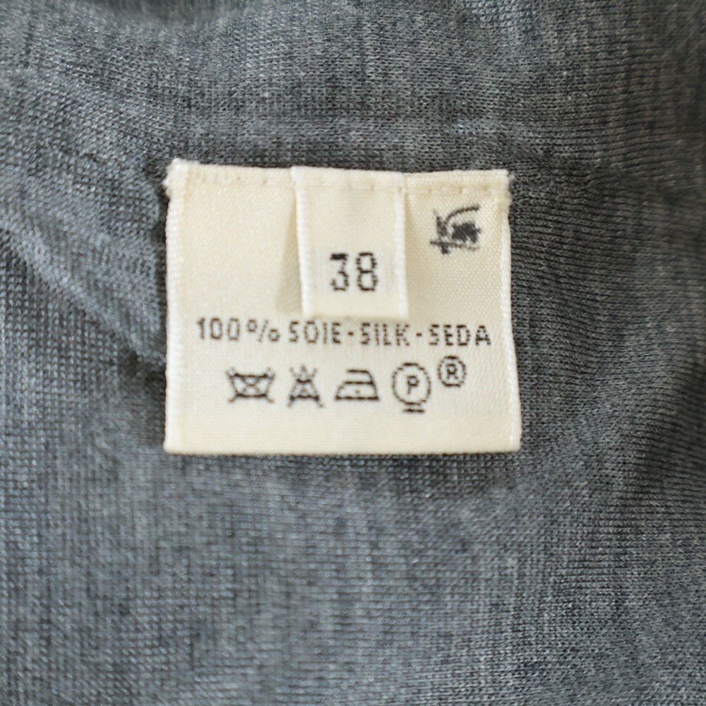 HERMES(エルメス) カットソー ノースリーブ グレー シルク #38 レディース