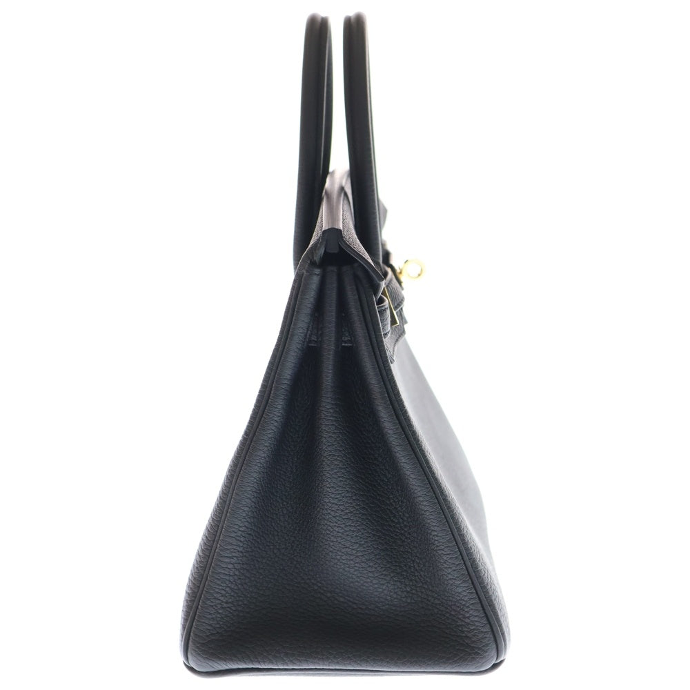 HERMES(エルメス) バーキン25 トゴ レザーハンドバッグ ブラック GD金具 W刻印 レディース