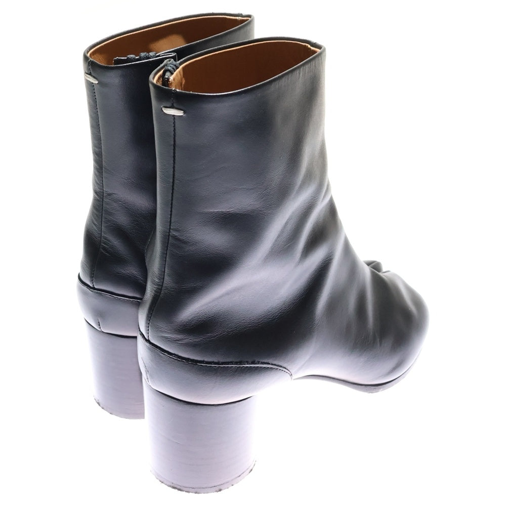 Maison Margiela 1(メゾンマルジェラ) Tabi タビ レザー ヒール ハイカット ショートブーツ ブラック S57WU0132