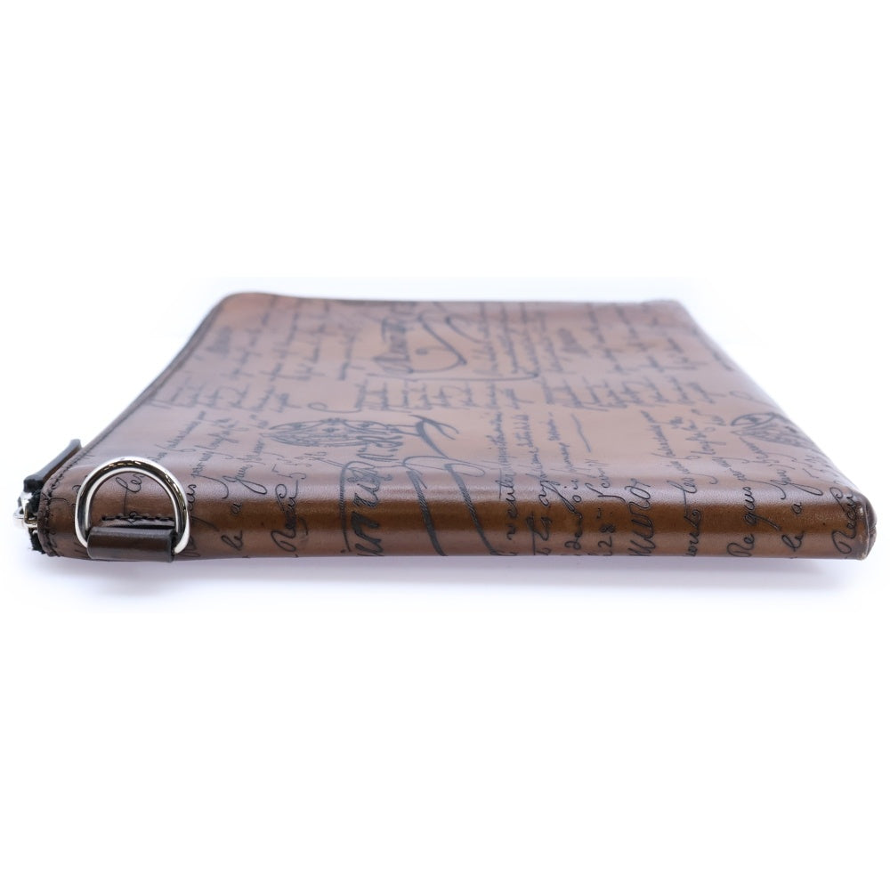 Berluti(ベルルッティ) カリグラフィ ニノGM クラッチバッグ ブラウン レザー