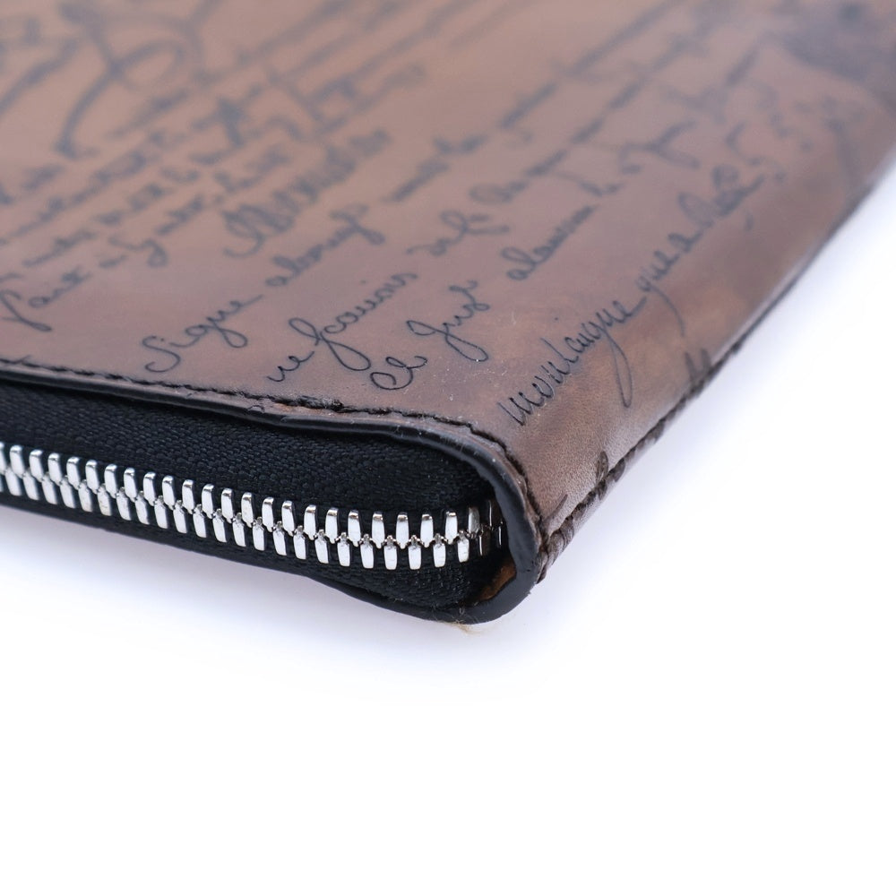 Berluti(ベルルッティ) カリグラフィ ニノGM クラッチバッグ ブラウン レザー