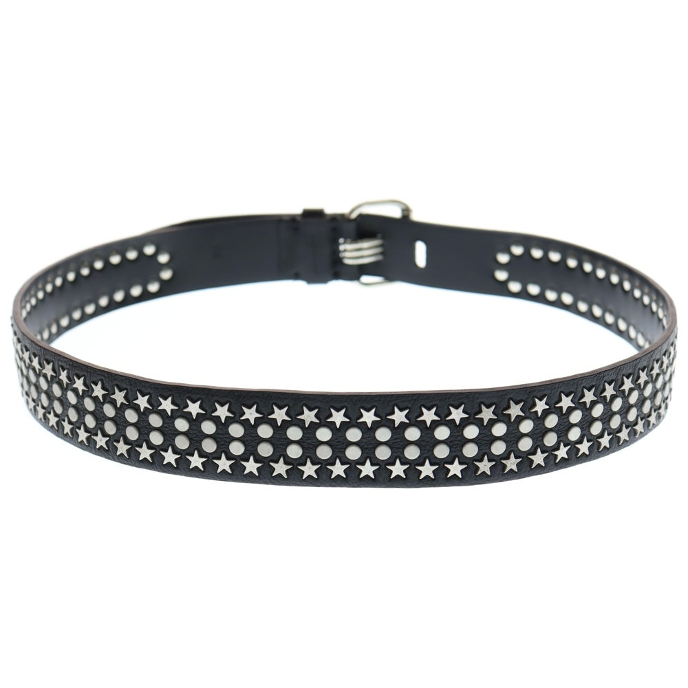 ETRO(エトロ) スタースタッズ レザー ベルト ブラック/シルバー