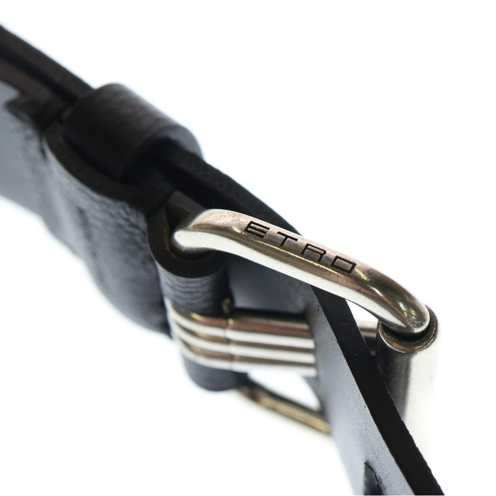 ETRO(エトロ) スタースタッズ レザー ベルト ブラック/シルバー